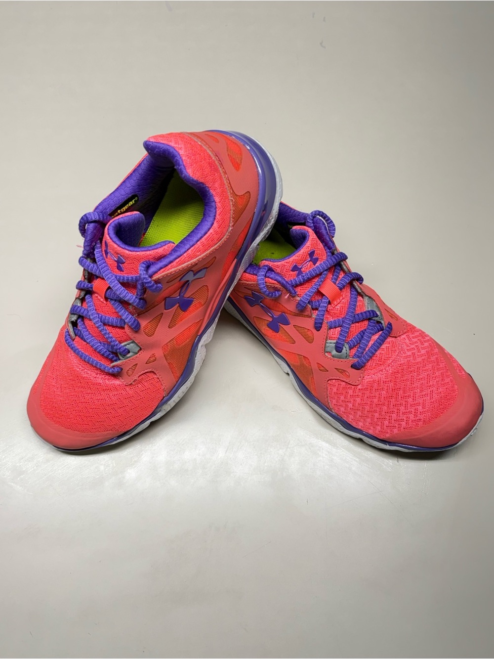 Under Armour Women’s Coral Pink and Purple Lace-Up Athletic Sneakers